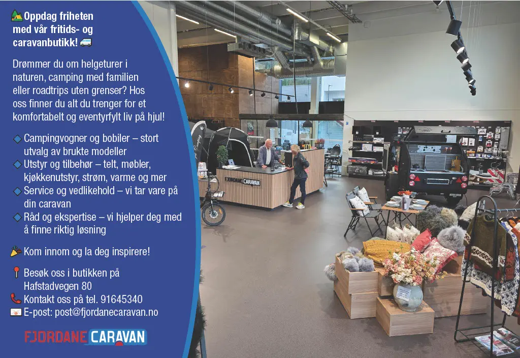 Kom innom fritids- og caravanbutikken vår!
